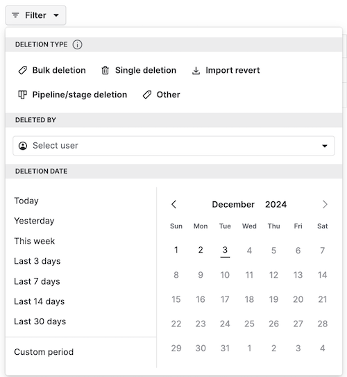How can i restore data knowledge base pipedrive